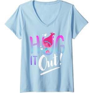 image:imageWomens DreamWorks Trolls Hug It Out VNeck TShirtBaby Blue