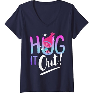 image:imageWomens DreamWorks Trolls Hug It Out VNeck TShirtNavy Blue