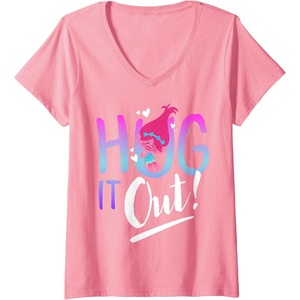 image:imageWomens DreamWorks Trolls Hug It Out VNeck TShirtPink