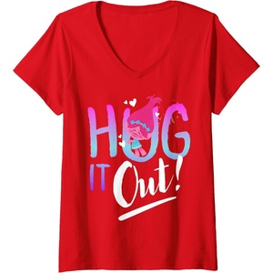 image:imageWomens DreamWorks Trolls Hug It Out VNeck TShirtRed