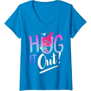 image:imageWomens DreamWorks Trolls Hug It Out VNeck TShirtSapphire Blue