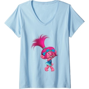 image:imageWomens DreamWorks Trolls Poppy Winky VNeck TShirtBaby Blue
