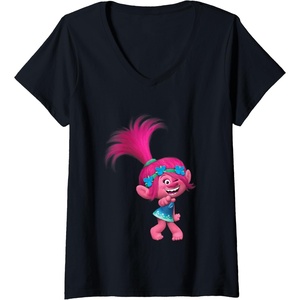 image:imageWomens DreamWorks Trolls Poppy Winky VNeck TShirtBlack