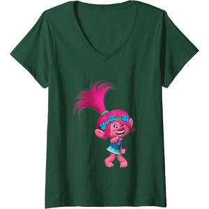 image:imageWomens DreamWorks Trolls Poppy Winky VNeck TShirtDark Green
