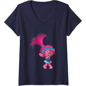 image:imageWomens DreamWorks Trolls Poppy Winky VNeck TShirtNavy Blue
