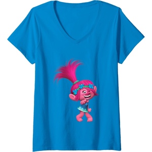 image:imageWomens DreamWorks Trolls Poppy Winky VNeck TShirtSapphire Blue