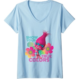 image:imageWomens DreamWorks Trolls Show Your True Colors VNeck TShirtBaby Blue