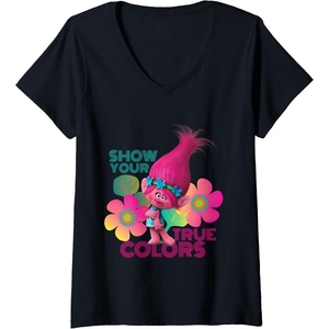 image:imageWomens DreamWorks Trolls Show Your True Colors VNeck TShirtBlack