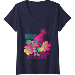 image:imageWomens DreamWorks Trolls Show Your True Colors VNeck TShirtNavy Blue