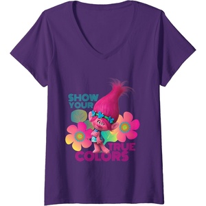 image:imageWomens DreamWorks Trolls Show Your True Colors VNeck TShirtPurple
