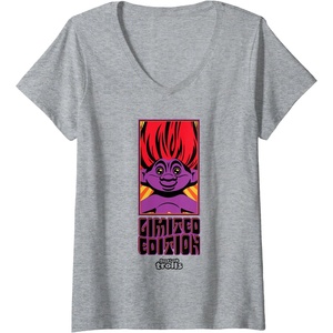 image:imageWomens Good Luck Trolls Halloween Limited Edition VNeck TShirtHeather Grey