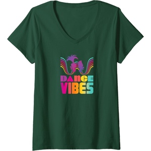 image:imageWomens Trolls  Dance Vibes VNeck TShirtDark Green