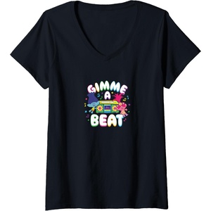image:imageWomens Trolls  Gimme A Beat VNeck TShirtBlack