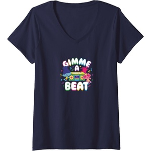 image:imageWomens Trolls  Gimme A Beat VNeck TShirtNavy Blue