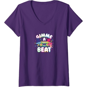 image:imageWomens Trolls  Gimme A Beat VNeck TShirtPurple