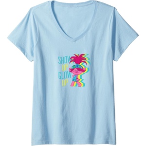 image:imageWomens Trolls  Show Up Glow Up VNeck TShirtBaby Blue