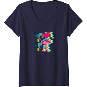 image:imageWomens Trolls  Show Up Glow Up VNeck TShirtNavy Blue