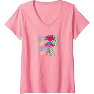 image:imageWomens Trolls  Show Up Glow Up VNeck TShirtPink