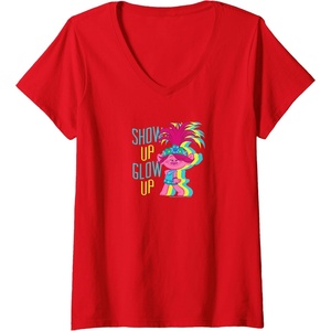image:imageWomens Trolls  Show Up Glow Up VNeck TShirtRed