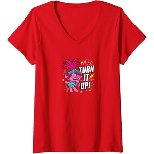 image:imageWomens Trolls  Turn It Up VNeck TShirtRed