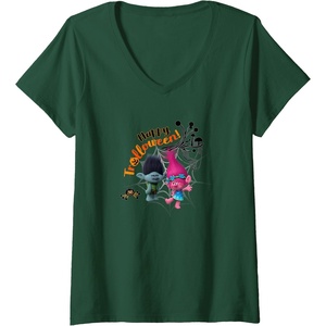image:imageWomens Trolls Happy Halloween VNeck TShirtDark Green
