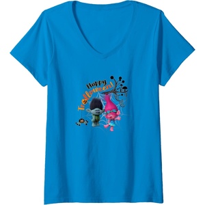 image:imageWomens Trolls Happy Halloween VNeck TShirtSapphire Blue