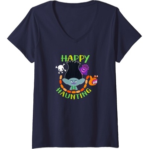 image:imageWomens Trolls Happy Haunting VNeck TShirtNavy Blue