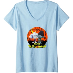 image:imageWomens Trolls Happy Trolloween VNeck TShirtBaby Blue