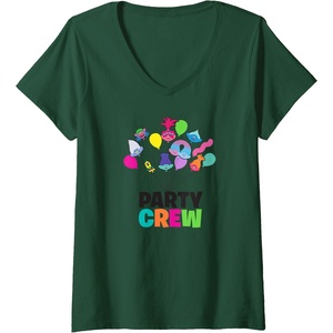 image:imageWomens Trolls Party Crew VNeck TShirtDark Green