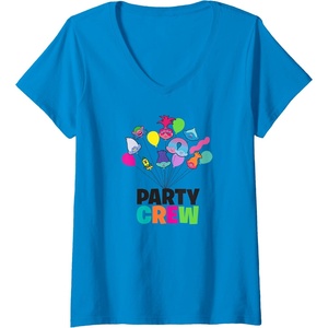 image:imageWomens Trolls Party Crew VNeck TShirtSapphire Blue