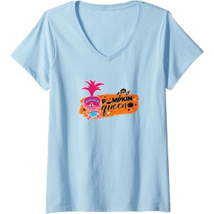 image:imageWomens Trolls Pumpkin Queen VNeck TShirtBaby Blue