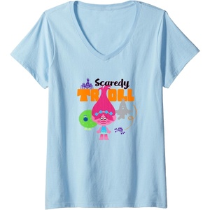 image:imageWomens Trolls Scaredy Troll VNeck TShirtBaby Blue