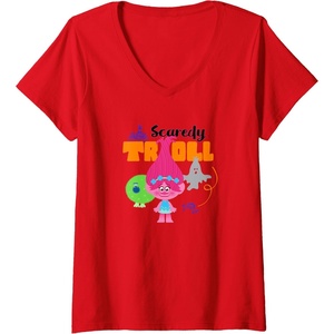 image:imageWomens Trolls Scaredy Troll VNeck TShirtRed
