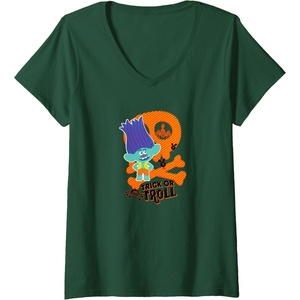 image:imageWomens Trolls Trick Or Troll VNeck TShirtDark Green