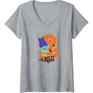 image:imageWomens Trolls Trick Or Troll VNeck TShirtHeather Grey