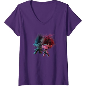 image:imageWomens Trolls World Tour  Branch and Poppy Float VNeck TShirtPurple
