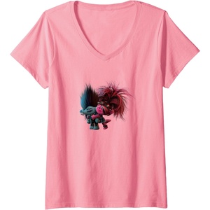 image:imageWomens Trolls World Tour  Branch and Poppy VNeck TShirtPink