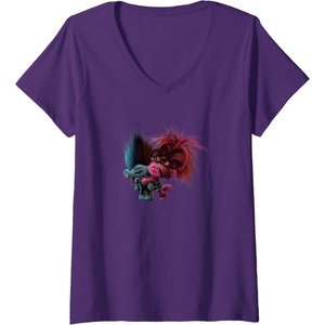 image:imageWomens Trolls World Tour  Branch and Poppy VNeck TShirtPurple