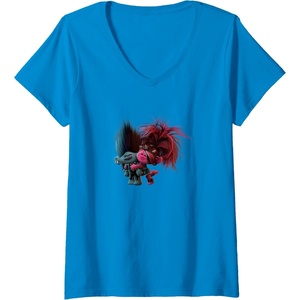 image:imageWomens Trolls World Tour  Branch and Poppy VNeck TShirtSapphire Blue