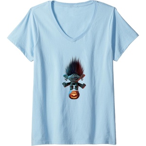 image:imageWomens Trolls World Tour  Branch and Pumpkin VNeck TShirtBaby Blue