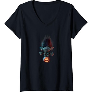 image:imageWomens Trolls World Tour  Branch and Pumpkin VNeck TShirtBlack