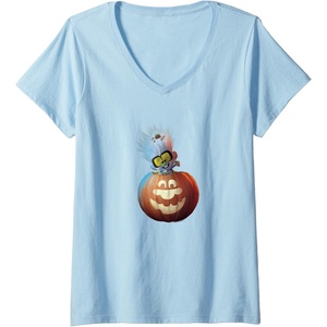 image:imageWomens Trolls World Tour  Diamond in Pumpkin VNeck TShirtBaby Blue