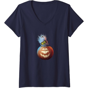 image:imageWomens Trolls World Tour  Diamond in Pumpkin VNeck TShirtNavy Blue
