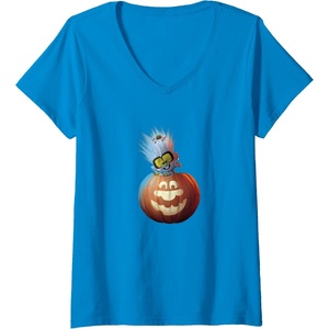 image:imageWomens Trolls World Tour  Diamond in Pumpkin VNeck TShirtSapphire Blue
