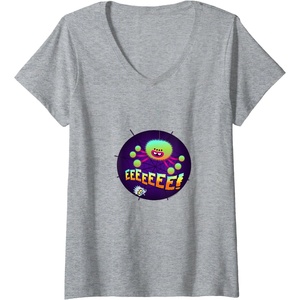 image:imageWomens Trolls World Tour  EEEEE VNeck TShirtHeather Grey