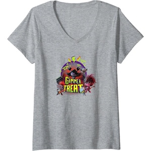 image:imageWomens Trolls World Tour  Gimme A Treat VNeck TShirtHeather Grey