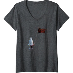 image:imageWomens Trolls World Tour  Guy Diamond Tiny Diamond VNeck TShirtDark Heather Grey