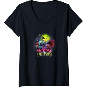 image:imageWomens Trolls World Tour  Happy Trolloween VNeck TShirtBlack