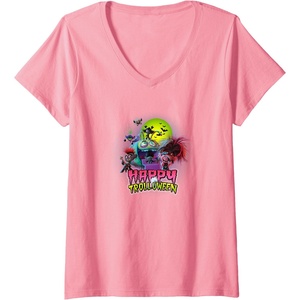 image:imageWomens Trolls World Tour  Happy Trolloween VNeck TShirtPink
