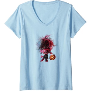 image:imageWomens Trolls World Tour  Poppy amp Pumpkin VNeck TShirtBaby Blue